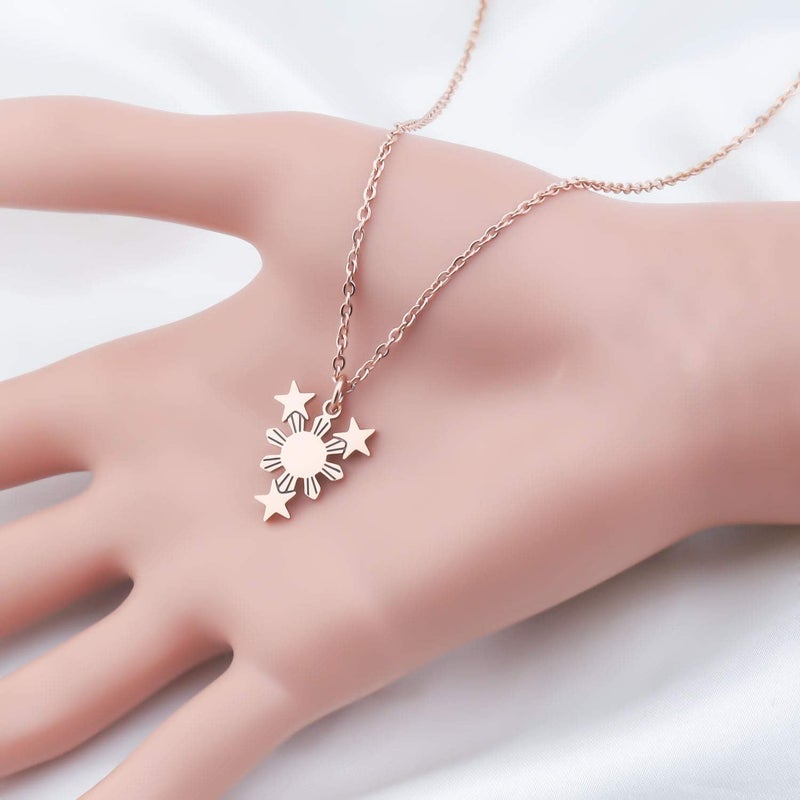 MYOSPARK Philippines Sun Necklace - Star Necklace Philippine Pride Jewelry Gift For Filipino - Image 4